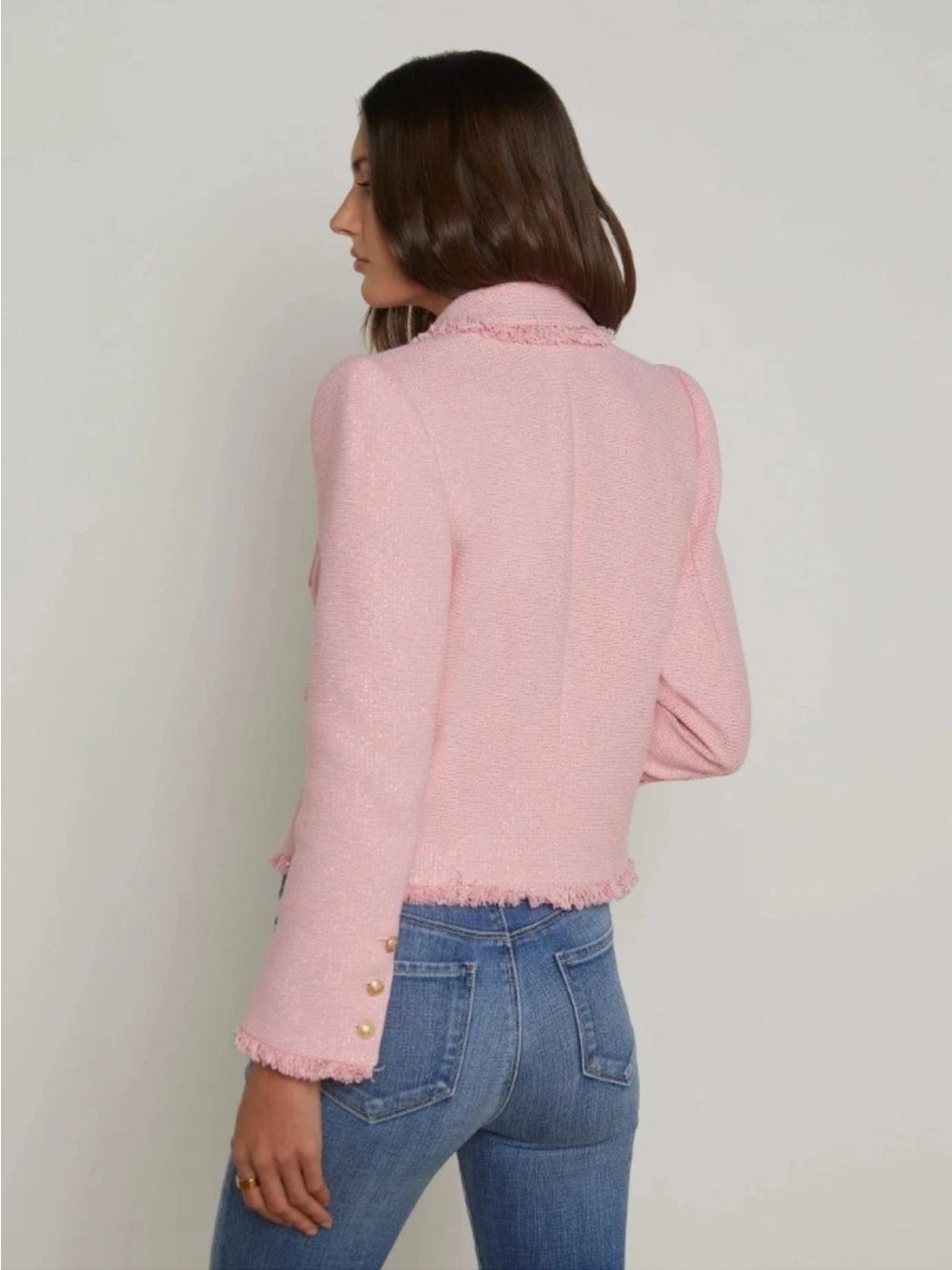 L’Agence Womens L'agence Niko Tweed Jacket, Pink - Picture 2 of 8